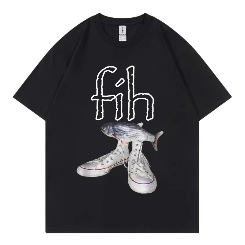 Badminton Meme - 面白い新スタイルの人気商品フィッシュシューズグラフィックTシャツ、スペルミスフィッシュミームTシャツ、男女兼用カジュアルファッション半袖Tシャツ
