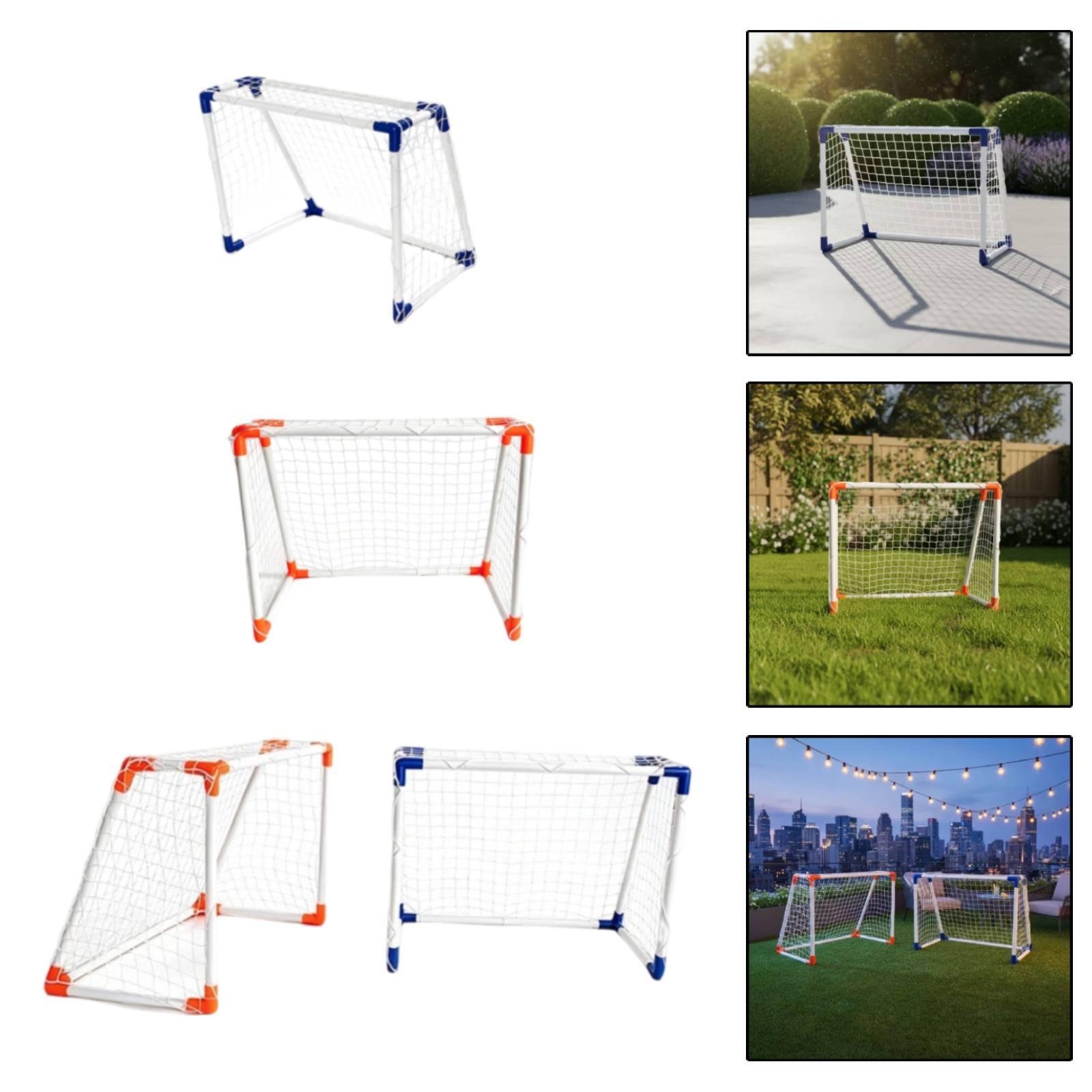 Training Net Mini - 子供用サッカーゴール ポータブルミニトレーニングネット プラスチックフレーム 簡単組み立て 室内・屋外スポーツ用