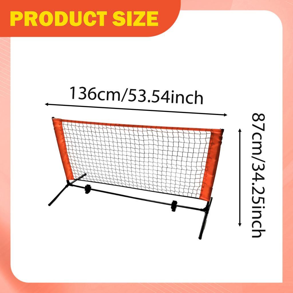 Training Net Mini - ミニピクルボールネット トレーニング練習用 家族パーティー用 87cmx136cm フレームスタンド付きで取り外し可能 ポータブル