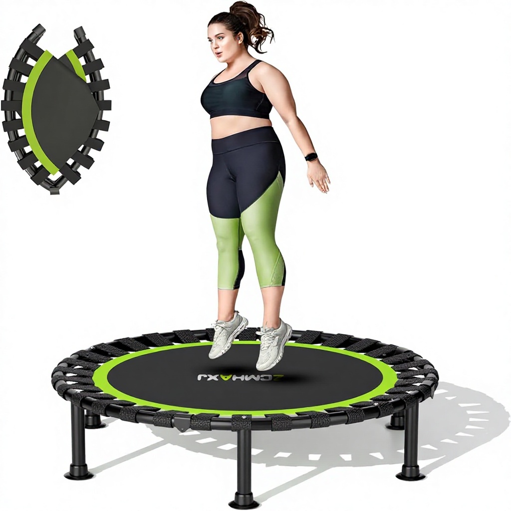 Training Net Mini - 折りたたみ式ミニトランポリン 40インチ ポリプロピレンPP保護ネット 大人子供兼用 耐荷重440ポンド 室内フィットネス