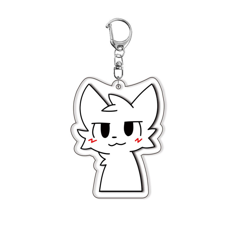かわいい白黒猫のキスをする男の子キーホルダー、アクセサリーバ - Badminton Meme のレビューと価格
