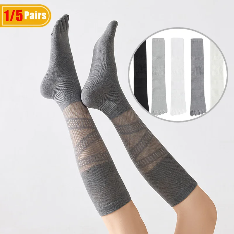 1/5 ペア女性用圧縮 5 本指ソックスロングスポーツフィッ - Badminton Court のレビューと価格