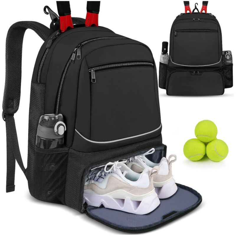 大容量テニスバックパックスポーツラケットパックは1〜2本のテ - Badminton Court のレビューと価格
